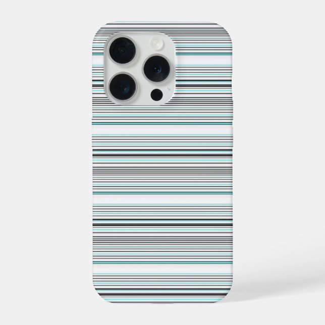 Coque iPhone Jolies rayures grises aqua (Verso)