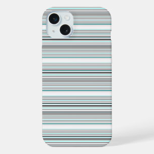 Coque iPhone 15 Plus Jolies rayures grises aqua