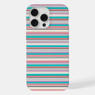 Coque iPhone 15 Pro Max Jolies rayures grises aqua