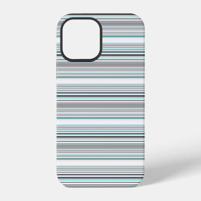 Coque iPhone Jolies rayures grises aqua (Verso)