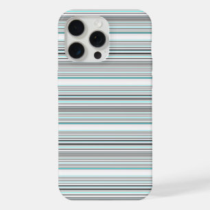 Coque iPhone 15 Pro Max Jolies rayures grises aqua