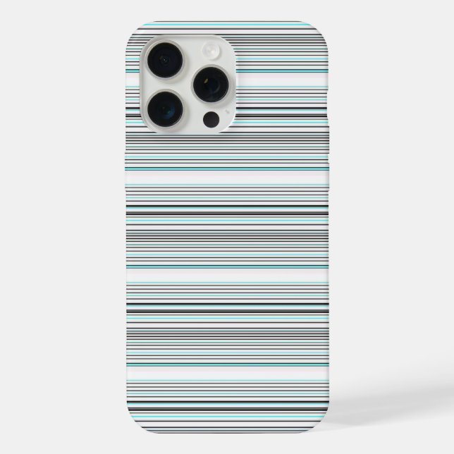 Coque iPhone Jolies rayures grises aqua (Verso)