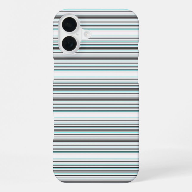 Coque iPhone Jolies rayures grises aqua (Verso)