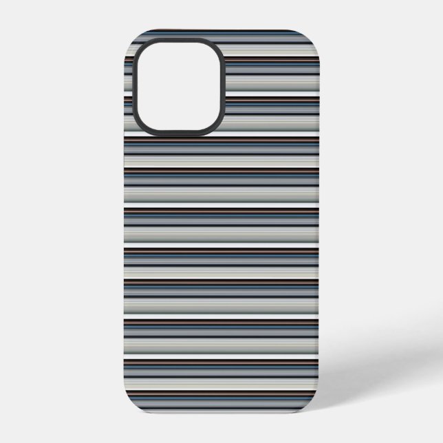 Coque iPhone Jolies rayures grises et blanches (Verso)