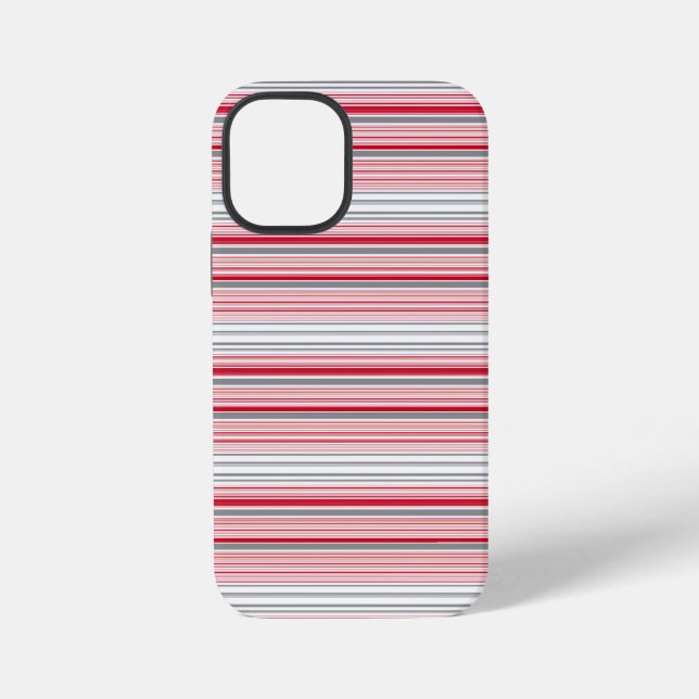 Coque iPhone Jolies rayures grises rouges (Verso)