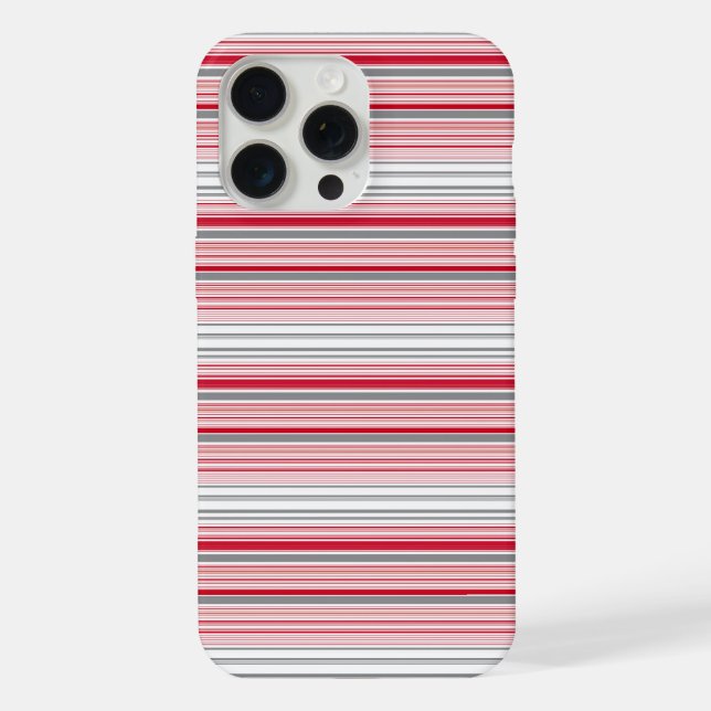 Coque iPhone Jolies rayures grises rouges (Verso)