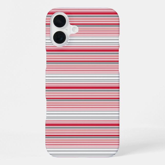 Coque iPhone Jolies rayures grises rouges (Verso)