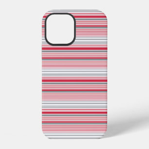 Coque iPhone 12 Jolies rayures grises rouges