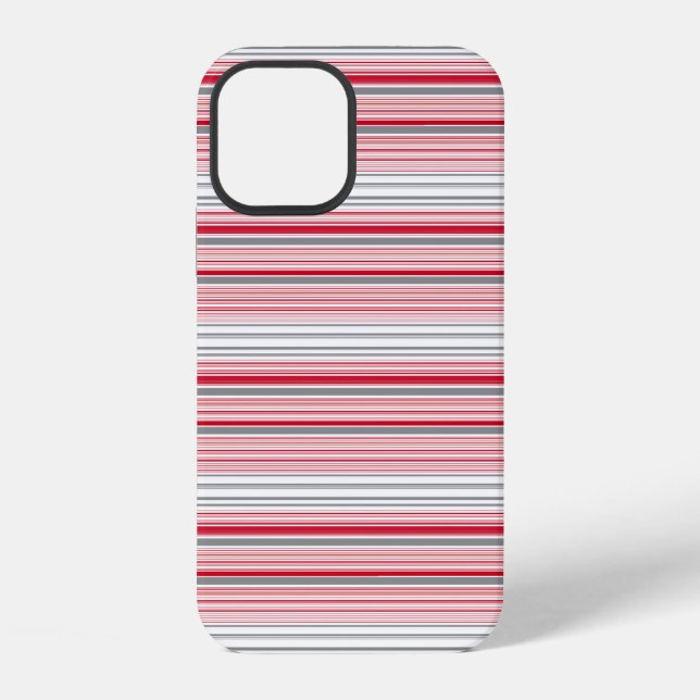 Coque iPhone Jolies rayures grises rouges (Verso)