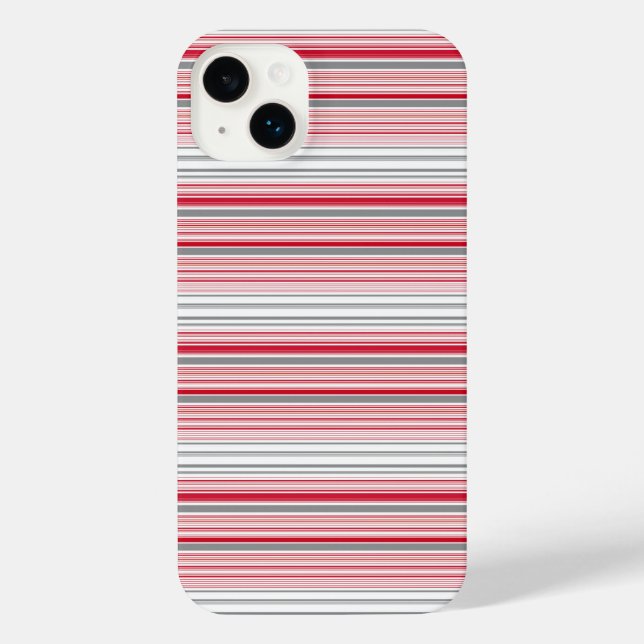 Coque iPhone Jolies rayures grises rouges (Verso)