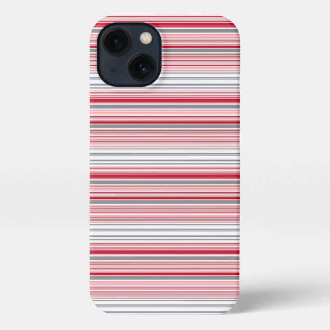 Coque iPhone Jolies rayures grises rouges (Verso)