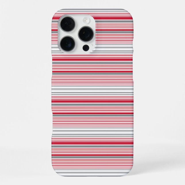 Coque iPhone Jolies rayures grises rouges (Verso)