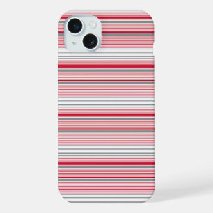 Coque iPhone 15 Plus Jolies rayures grises rouges