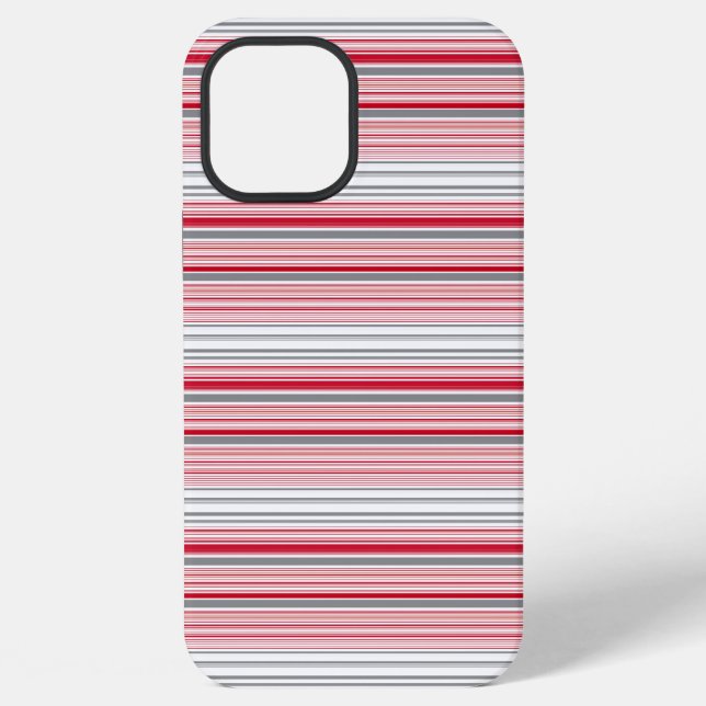 Coque iPhone Jolies rayures grises rouges (Verso)