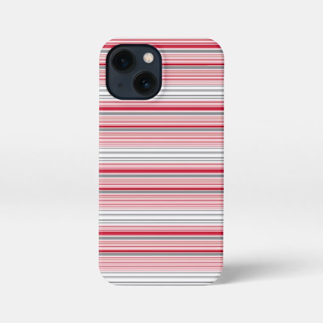 Coque iPhone Jolies rayures grises rouges (Verso)