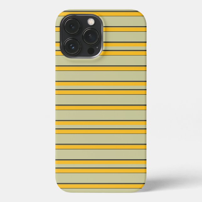 Coque iPhone Jolies rayures jaunes modernes (Verso)
