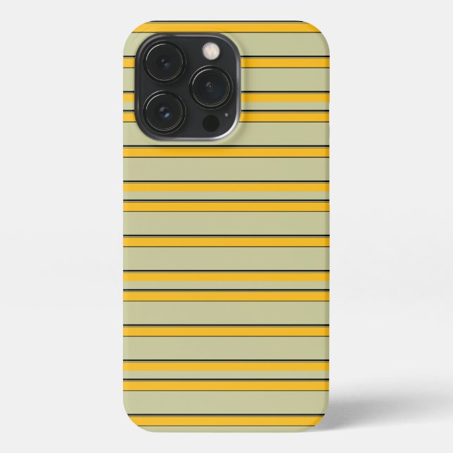 Coque iPhone Jolies rayures jaunes modernes (Verso)