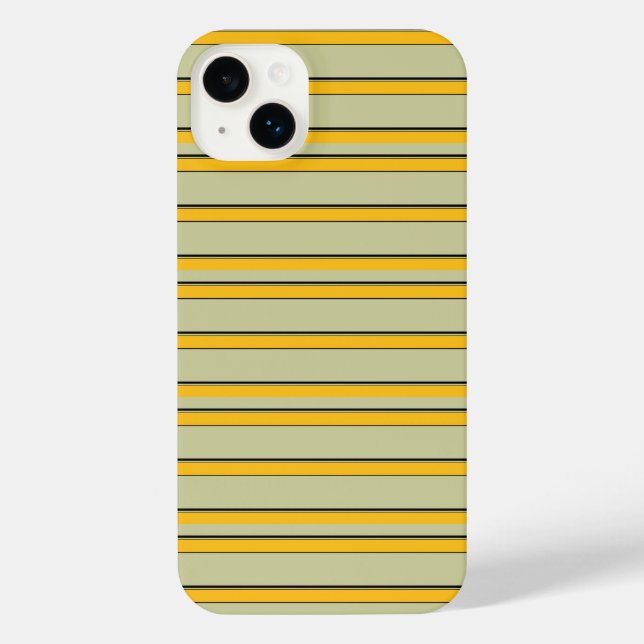 Coque iPhone Jolies rayures jaunes modernes (Verso)