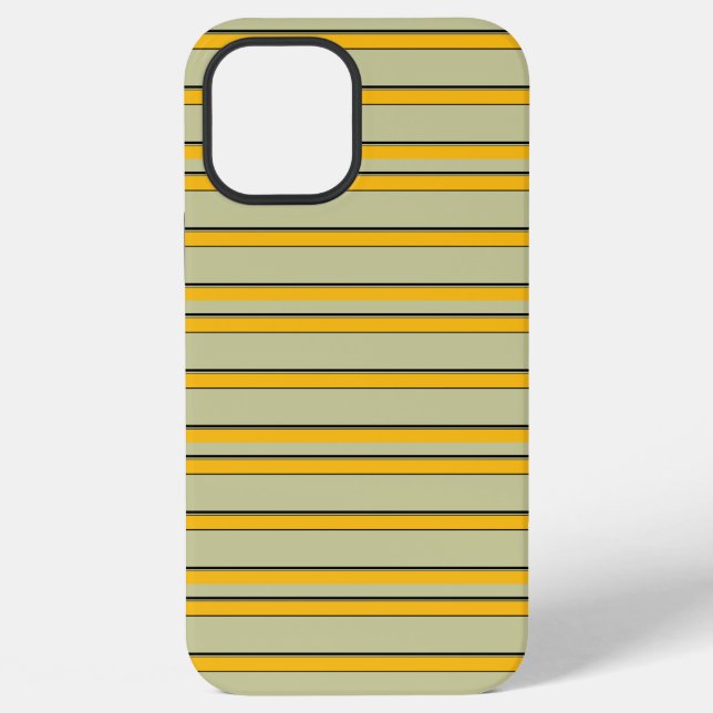 Coque iPhone Jolies rayures jaunes modernes (Verso)