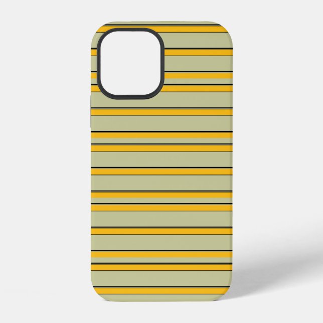 Coque iPhone Jolies rayures jaunes modernes (Verso)