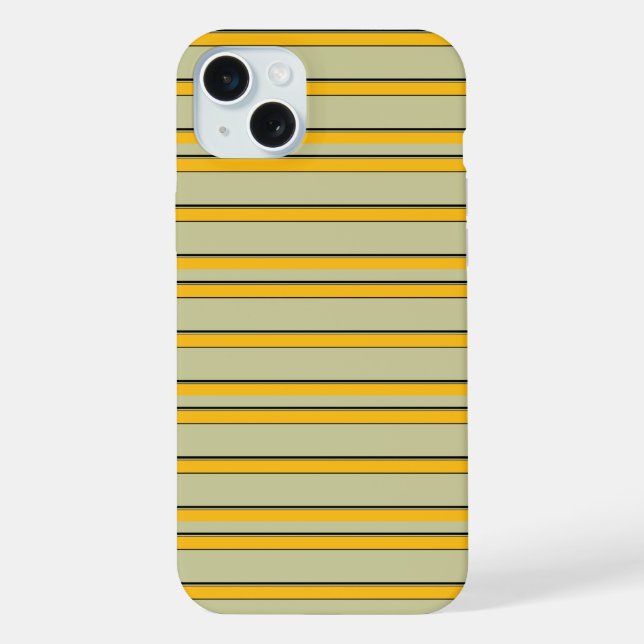 Coque iPhone Jolies rayures jaunes modernes (Verso)
