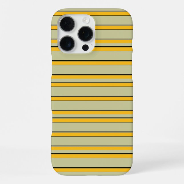 Coque iPhone Jolies rayures jaunes modernes (Verso)