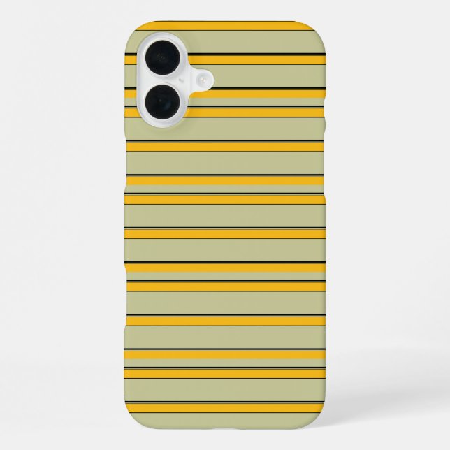 Coque iPhone Jolies rayures jaunes modernes (Verso)