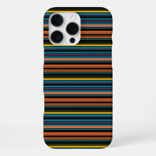 Coque iPhone 16 Pro Max Jolies rayures noir bleu