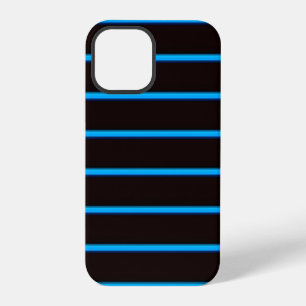 Coque iPhone 12 Pro Jolies rayures noir ciel bleu