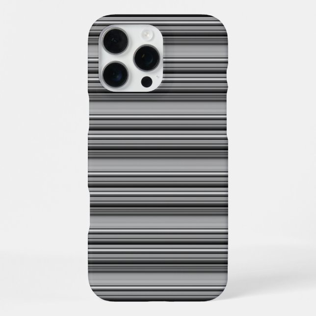 Coque iPhone Jolies rayures noir gris  (Verso)