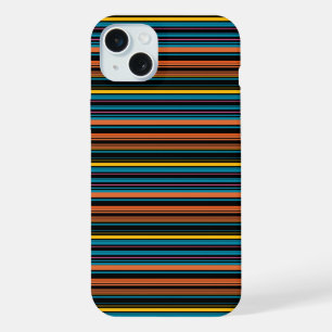 Coque iPhone 15 Plus Jolies rayures noires bleues