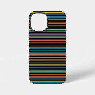 Coque iPhone 12 Mini Jolies rayures noires bleues