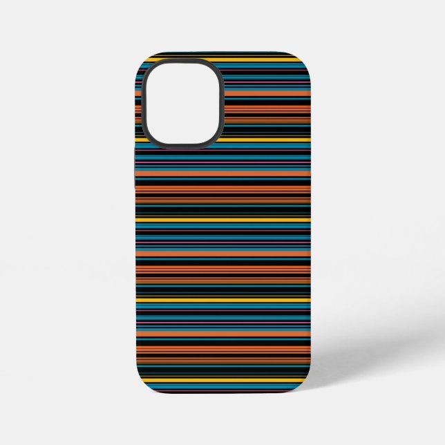 Coque iPhone Jolies rayures noires bleues (Verso)