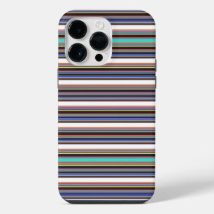 Coque Pour Pour iPhone 14 Pro Max Jolies rayures noires bleues