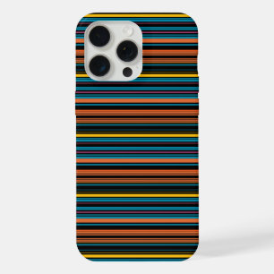 Coque iPhone 15 Pro Max Jolies rayures noires bleues