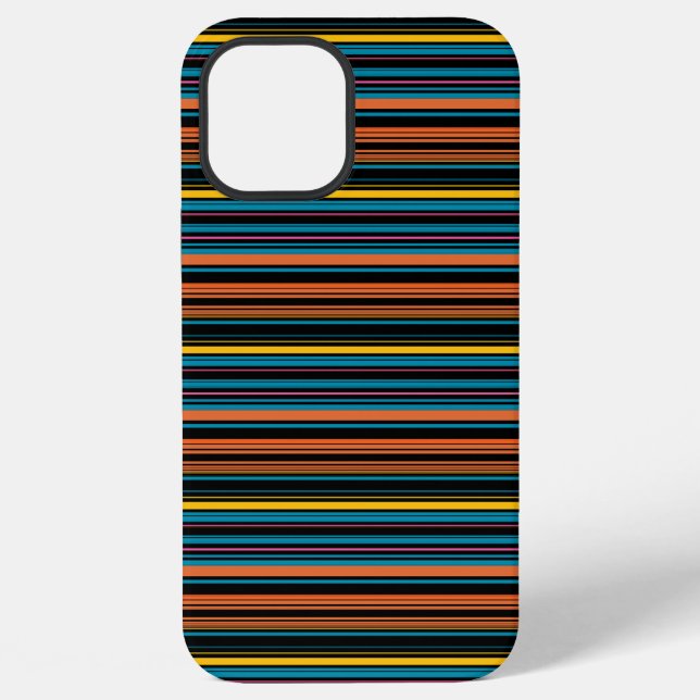 Coque iPhone Jolies rayures noires bleues (Verso)