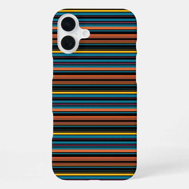 Coque iPhone Jolies rayures noires bleues (Verso)