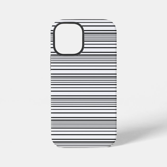 Coque iPhone Jolies rayures noires et blanches (Verso)