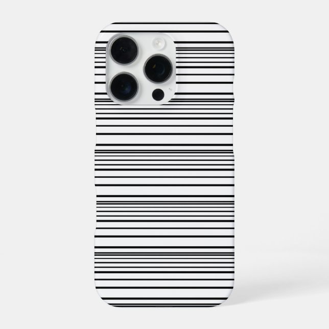 Coque iPhone Jolies rayures noires et blanches (Verso)