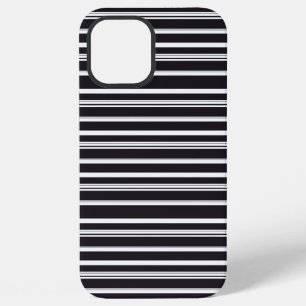 Coque iPhone 12 Pro Max Jolies rayures noires et blanches
