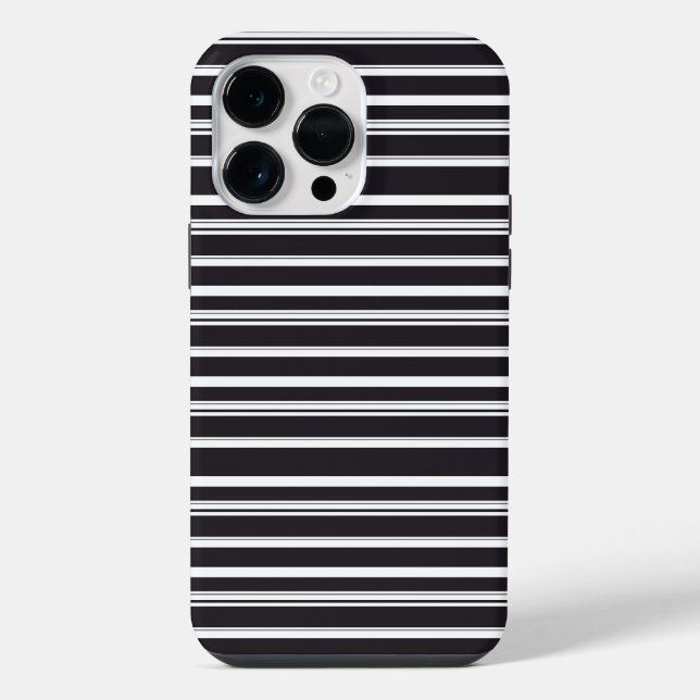 Coque iPhone Jolies rayures noires et blanches (Verso)