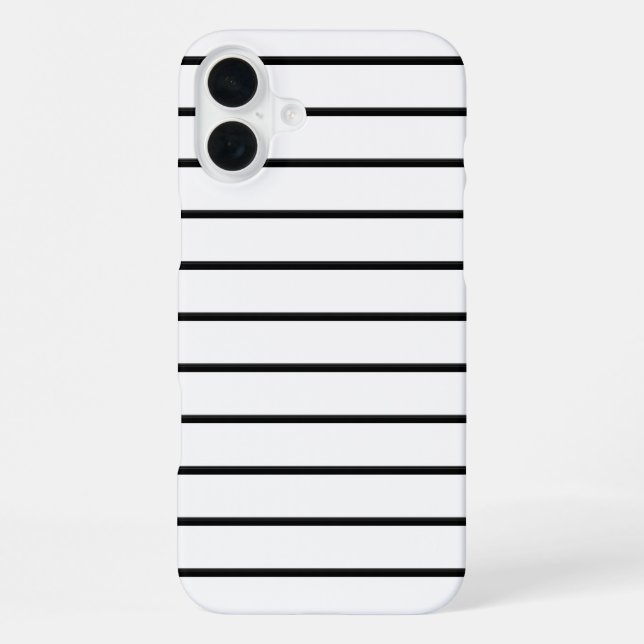 Coque iPhone Jolies rayures noires et blanches (Verso)