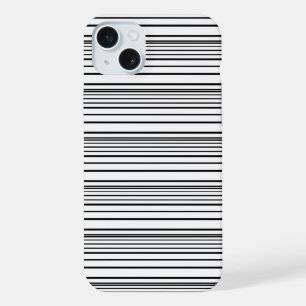 Coque iPhone 15 Plus Jolies rayures noires et blanches