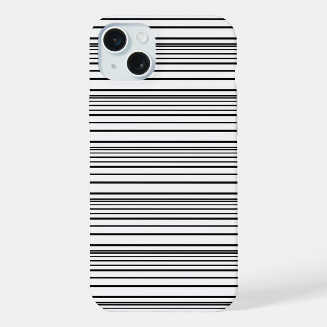 Coque iPhone Jolies rayures noires et blanches (Verso)