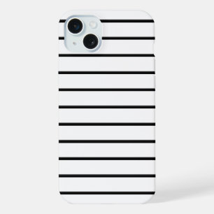 Coque iPhone 15 Plus Jolies rayures noires et blanches