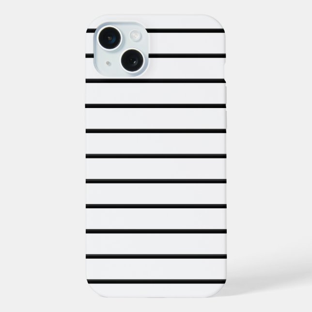 Coque iPhone Jolies rayures noires et blanches (Verso)