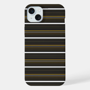 Coque iPhone 15 Plus Jolies rayures noires jaunes