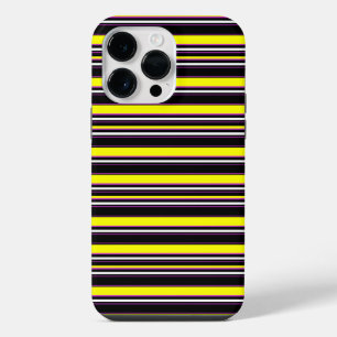 Coque Pour Pour iPhone 14 Pro Max Jolies rayures noires jaunes