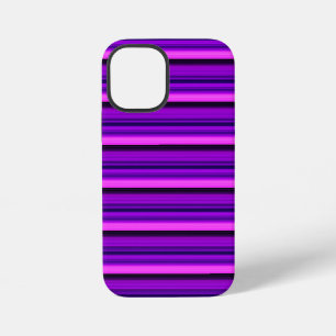 Coque iPhone 12 Mini Jolies rayures noires violettes chaudes