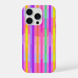 Coque iPhone 15 Pro Jolies Rayures Pastel Arc-en-ciel